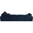 Meridian Furniture Serene Navy Linen Fabric Deluxe Modular Sectional