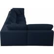 Meridian Furniture Serene Navy Linen Fabric Deluxe Modular Sectional