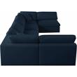 Meridian Furniture Serene Navy Linen Fabric Deluxe Modular Sectional