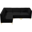 Meridian Furniture Alina Black Velvet Modular Sectional