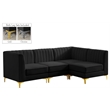 Meridian Furniture Alina Black Velvet Modular Sectional