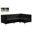 Meridian Furniture Alina Black Velvet Modular Sectional