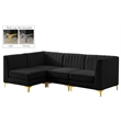 Meridian Furniture Alina Black Velvet Modular Sectional
