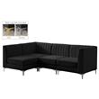 Meridian Furniture Alina Black Velvet Modular Sectional