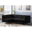 Meridian Furniture Alina Black Velvet Modular Sectional
