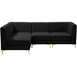 Meridian Furniture Alina Black Velvet Modular Sectional