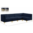 Meridian Furniture Alina Navy Velvet Modular Sectional
