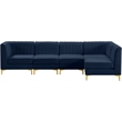 Meridian Furniture Alina Navy Velvet Modular Sectional