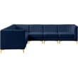 Meridian Furniture Alina Navy Velvet Modular Sectional