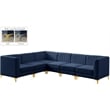 Meridian Furniture Alina Navy Velvet Modular Sectional