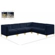 Meridian Furniture Alina Navy Velvet Modular Sectional