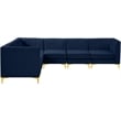 Meridian Furniture Alina Navy Velvet Modular Sectional