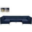 Meridian Furniture Alina Navy Velvet Modular Sectional