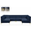 Meridian Furniture Alina Navy Velvet Modular Sectional