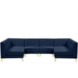 Meridian Furniture Alina Navy Velvet Modular Sectional