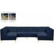 Meridian Furniture Alina Navy Velvet Modular Sectional