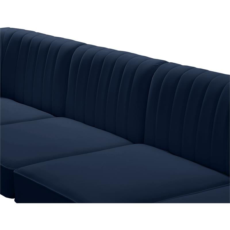 Meridian Furniture Alina Navy Velvet Modular Sectional