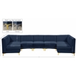Meridian Furniture Alina Navy Velvet Modular Sectional