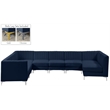 Meridian Furniture Alina Navy Velvet Modular Sectional