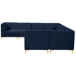 Meridian Furniture Alina Navy Velvet Modular Sectional