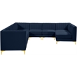 Meridian Furniture Alina Navy Velvet Modular Sectional