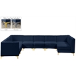 Meridian Furniture Alina Navy Velvet Modular Sectional