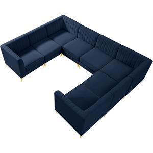 Meridian Furniture Alina Navy Velvet Modular Sectional