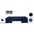 Meridian Furniture Alina Navy Velvet Modular Sectional