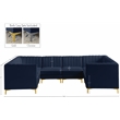 Meridian Furniture Alina Navy Velvet Modular Sectional