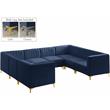 Meridian Furniture Alina Navy Velvet Modular Sectional