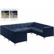 Meridian Furniture Alina Navy Velvet Modular Sectional