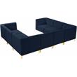 Meridian Furniture Alina Navy Velvet Modular Sectional