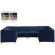 Meridian Furniture Alina Navy Velvet Modular Sectional