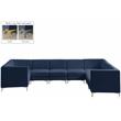 Meridian Furniture Alina Navy Velvet Modular Sectional