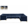Meridian Furniture Alina Navy Velvet Modular Sectional