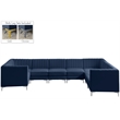 Meridian Furniture Alina Navy Velvet Modular Sectional