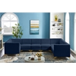 Meridian Furniture Alina Navy Velvet Modular Sectional