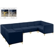 Meridian Furniture Alina Navy Velvet Modular Sectional