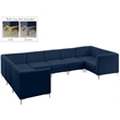 Meridian Furniture Alina Navy Velvet Modular Sectional