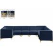 Meridian Furniture Alina Navy Velvet Modular Sectional