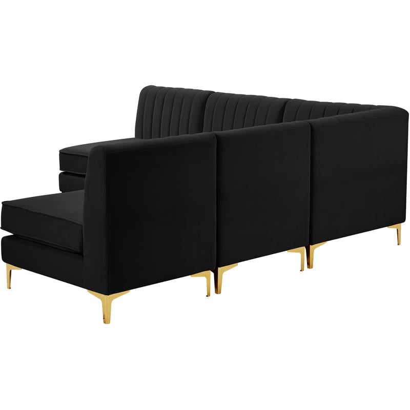 Meridian Furniture Alina Black Velvet Modular Sectional