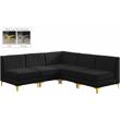 Meridian Furniture Alina Black Velvet Modular Sectional