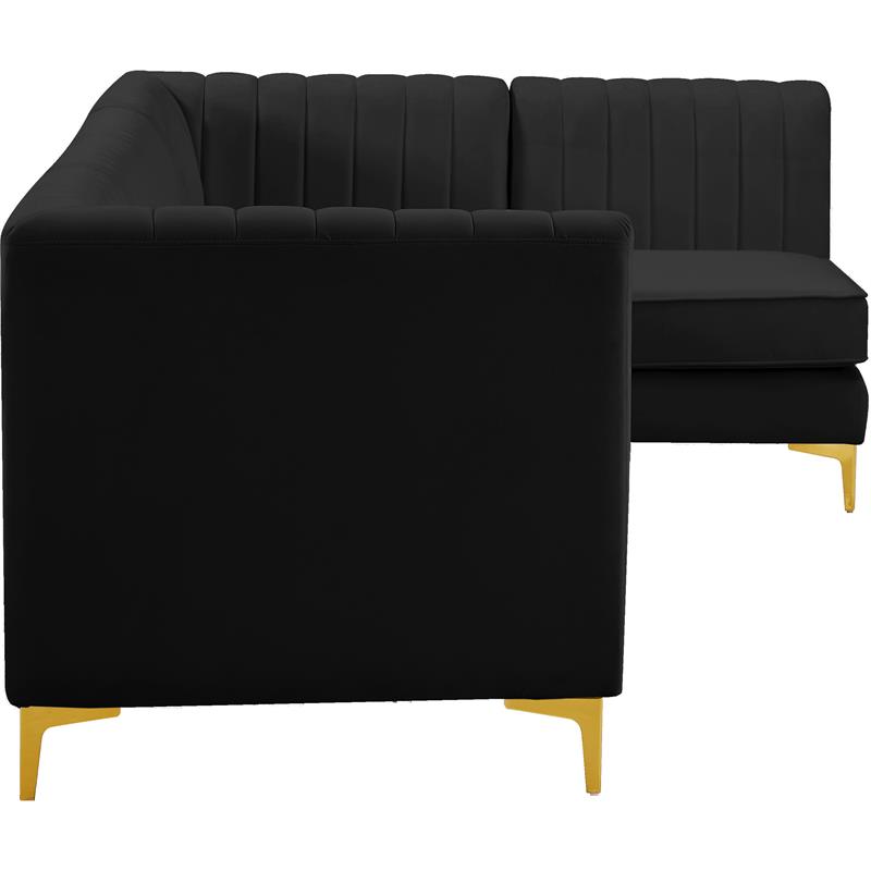 Meridian Furniture Alina Black Velvet Modular Sectional