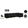 Meridian Furniture Alina Black Velvet Modular Sectional