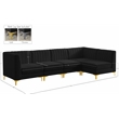 Meridian Furniture Alina Black Velvet Modular Sectional