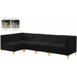 Meridian Furniture Alina Black Velvet Modular Sectional