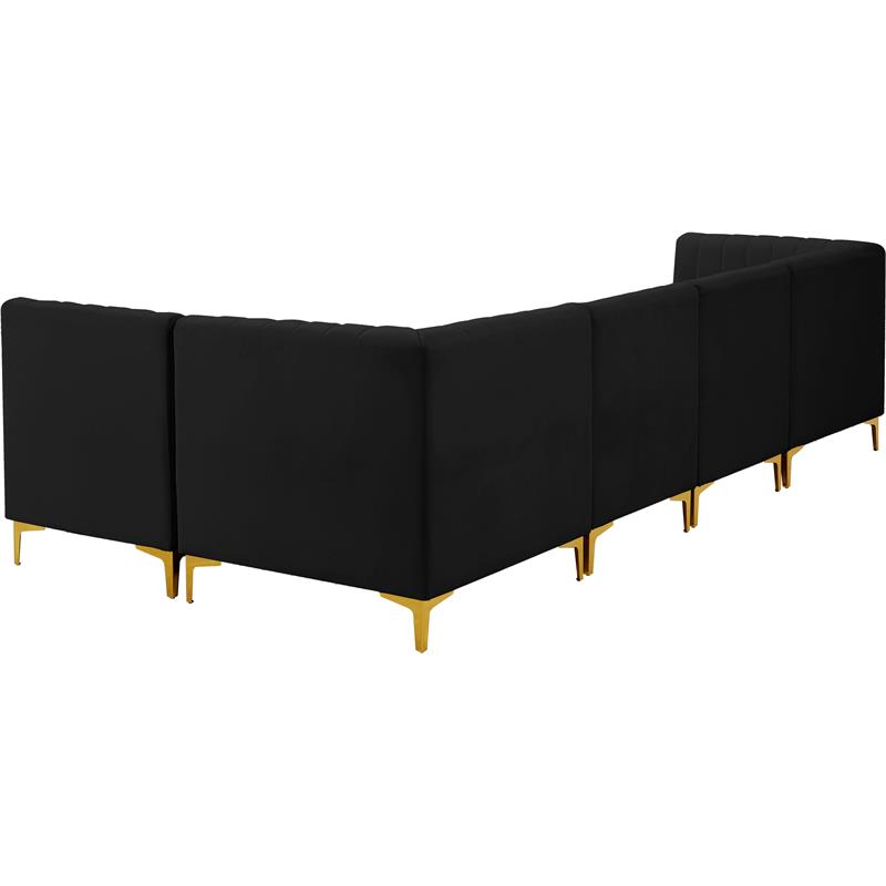 Meridian Furniture Alina Black Velvet Modular Sectional