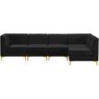 Meridian Furniture Alina Black Velvet Modular Sectional