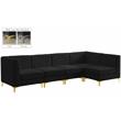 Meridian Furniture Alina Black Velvet Modular Sectional