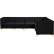 Meridian Furniture Alina Black Velvet Modular Sectional